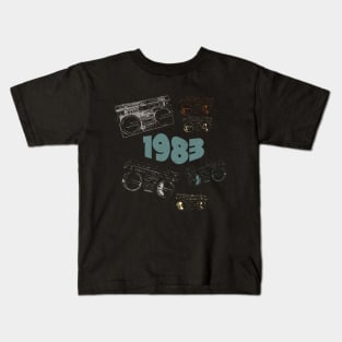 1983 on retro music, grunge radio Kids T-Shirt